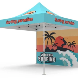 Pop-up Tent 10x10ft with Single-sided Full Backwall