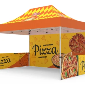 Pop-up Tent 10x15ft with Single-sided Full Backwall & 2x Double-sided Half Side Panel
