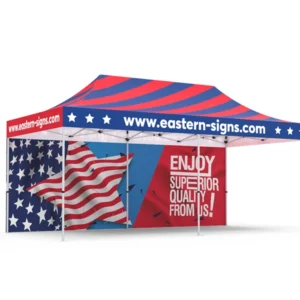 Pop-up Tent 10x20ft with Single-sided Full Backwall